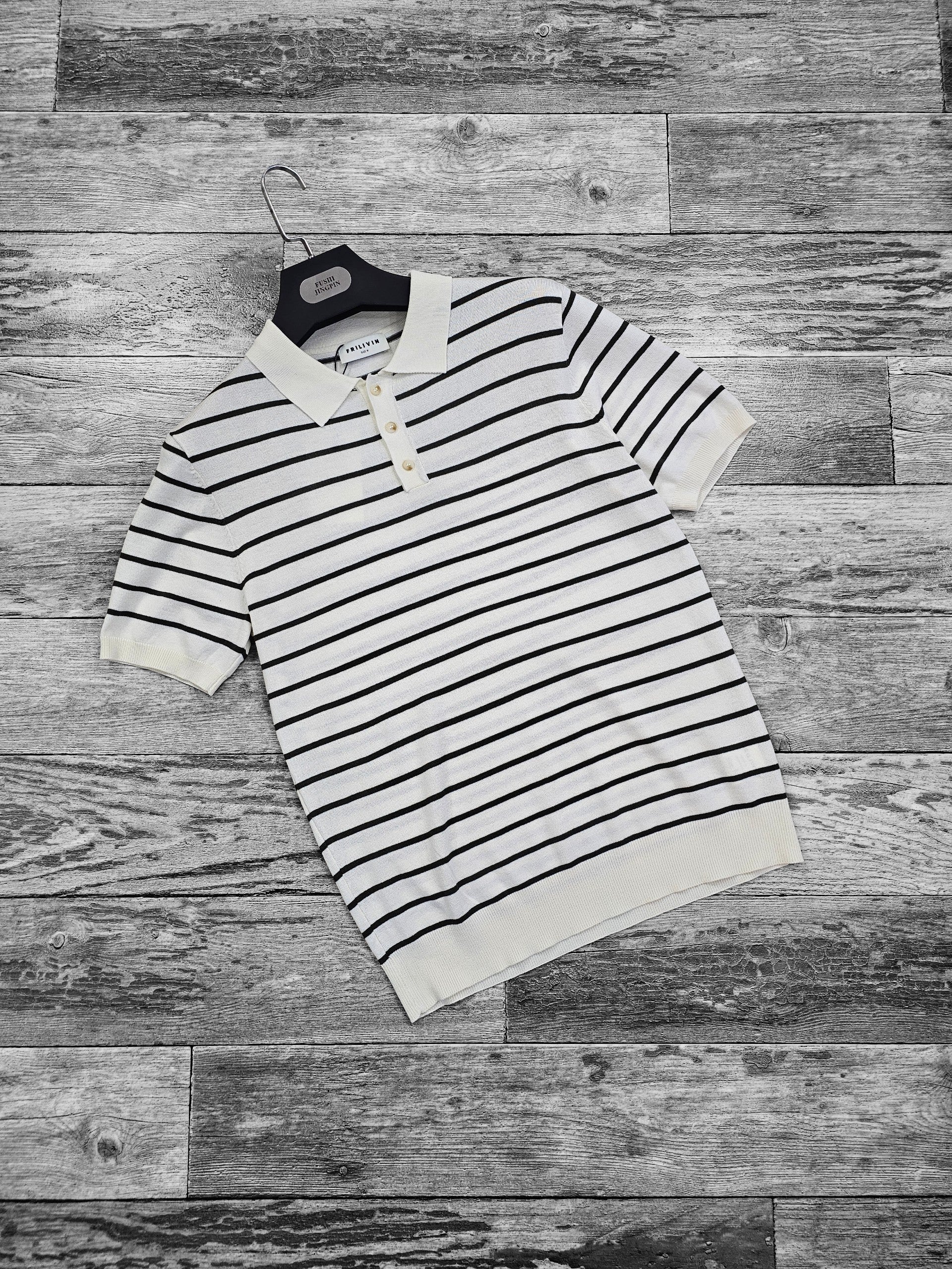 Polo old money a rayure vert et blanc