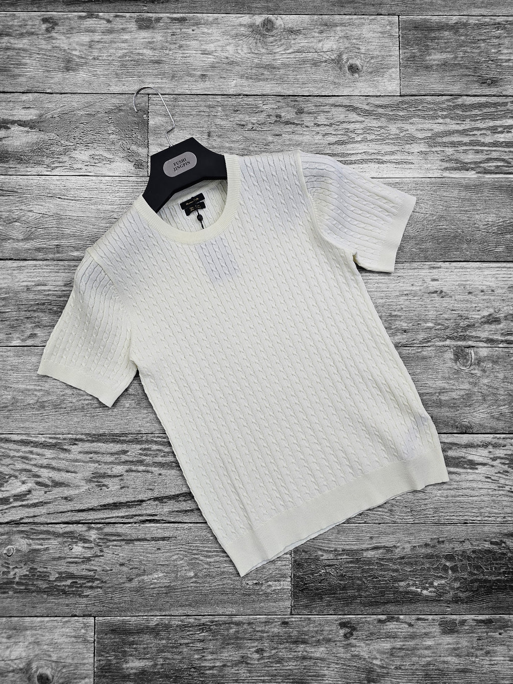 pull torsadé blanc
