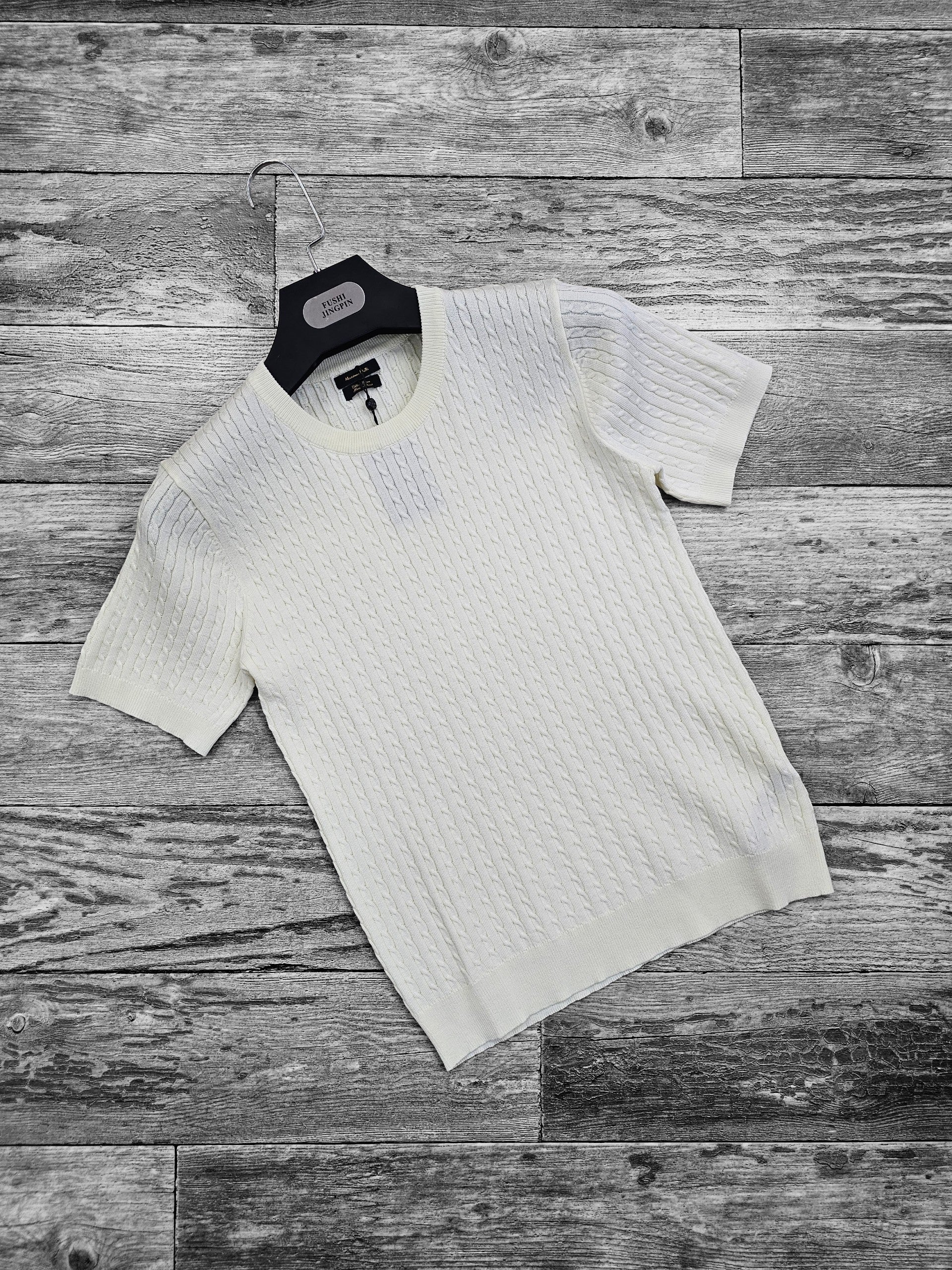 pull torsadé blanc