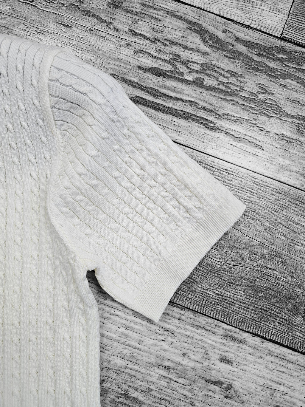pull torsadé blanc