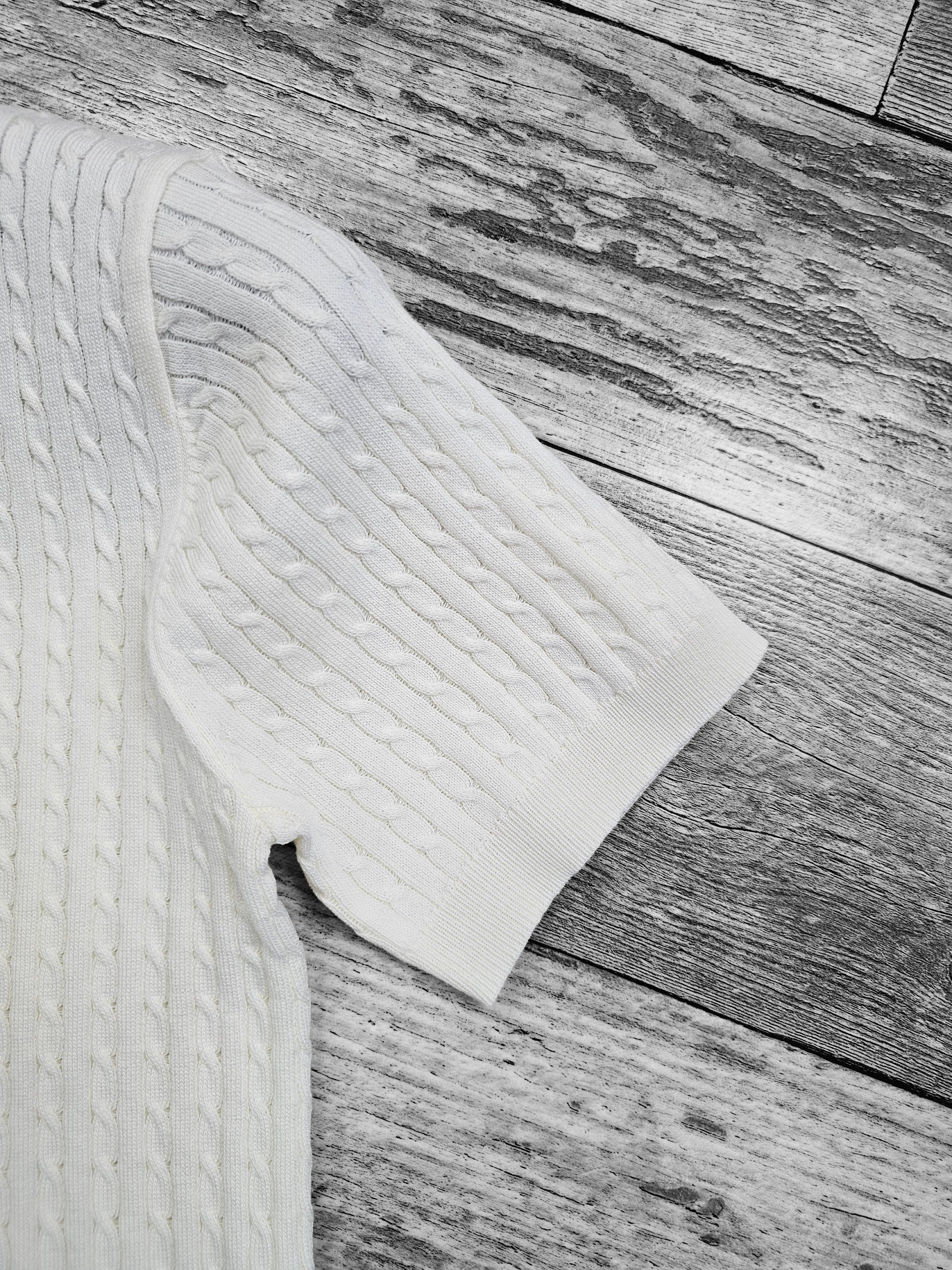 pull torsadé blanc
