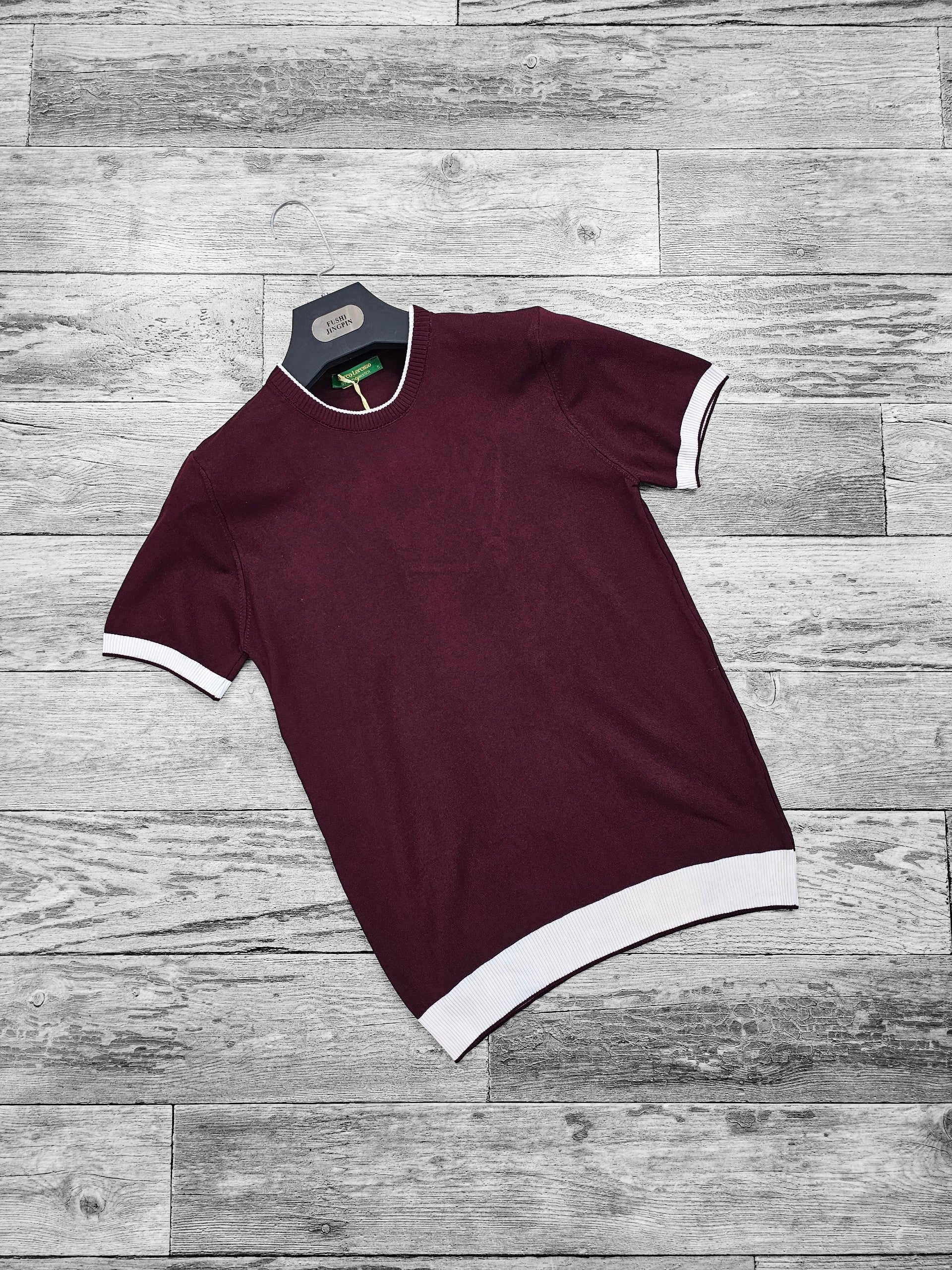 Pull marco bande - grenat